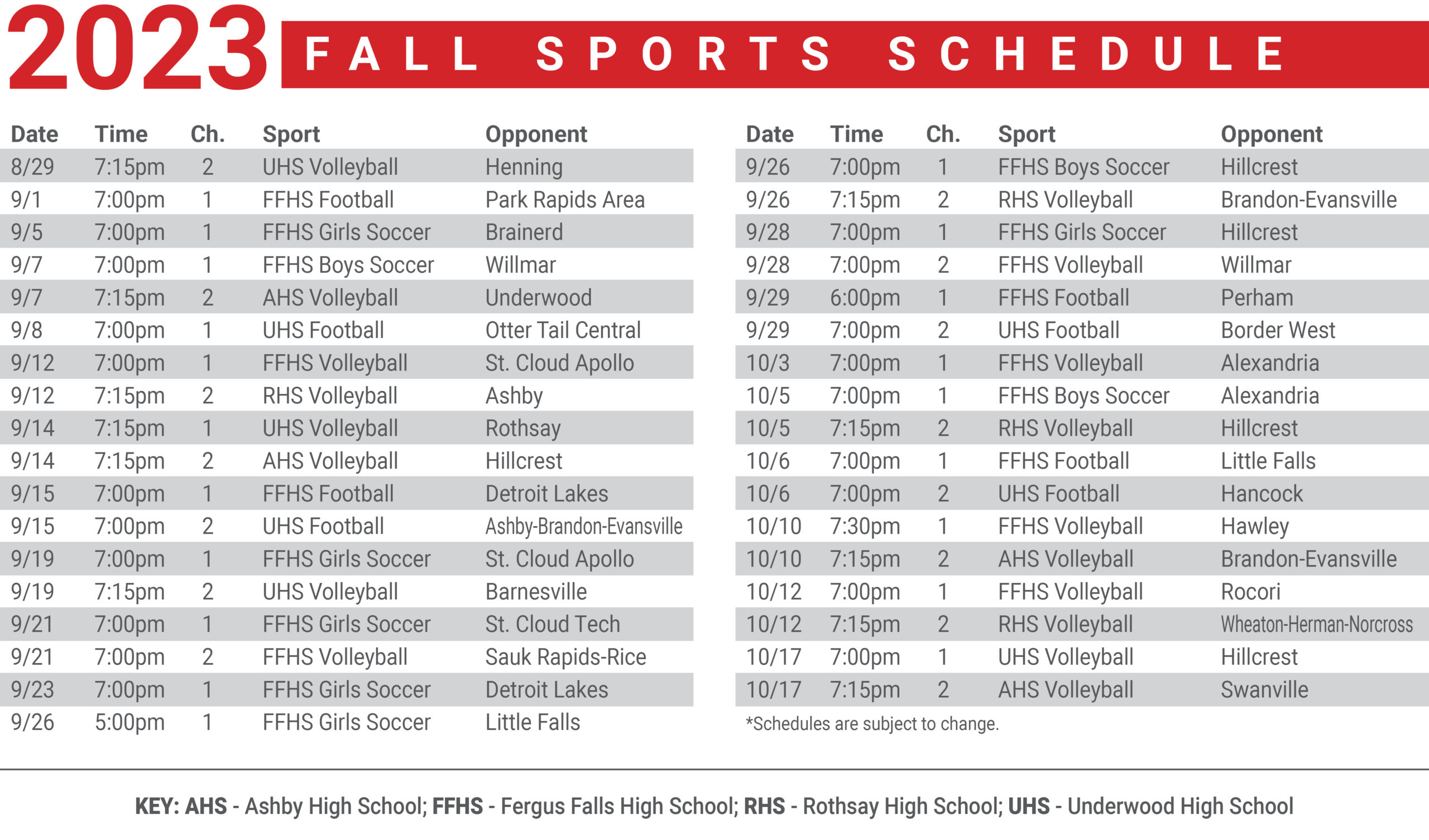 PRTV Schedule